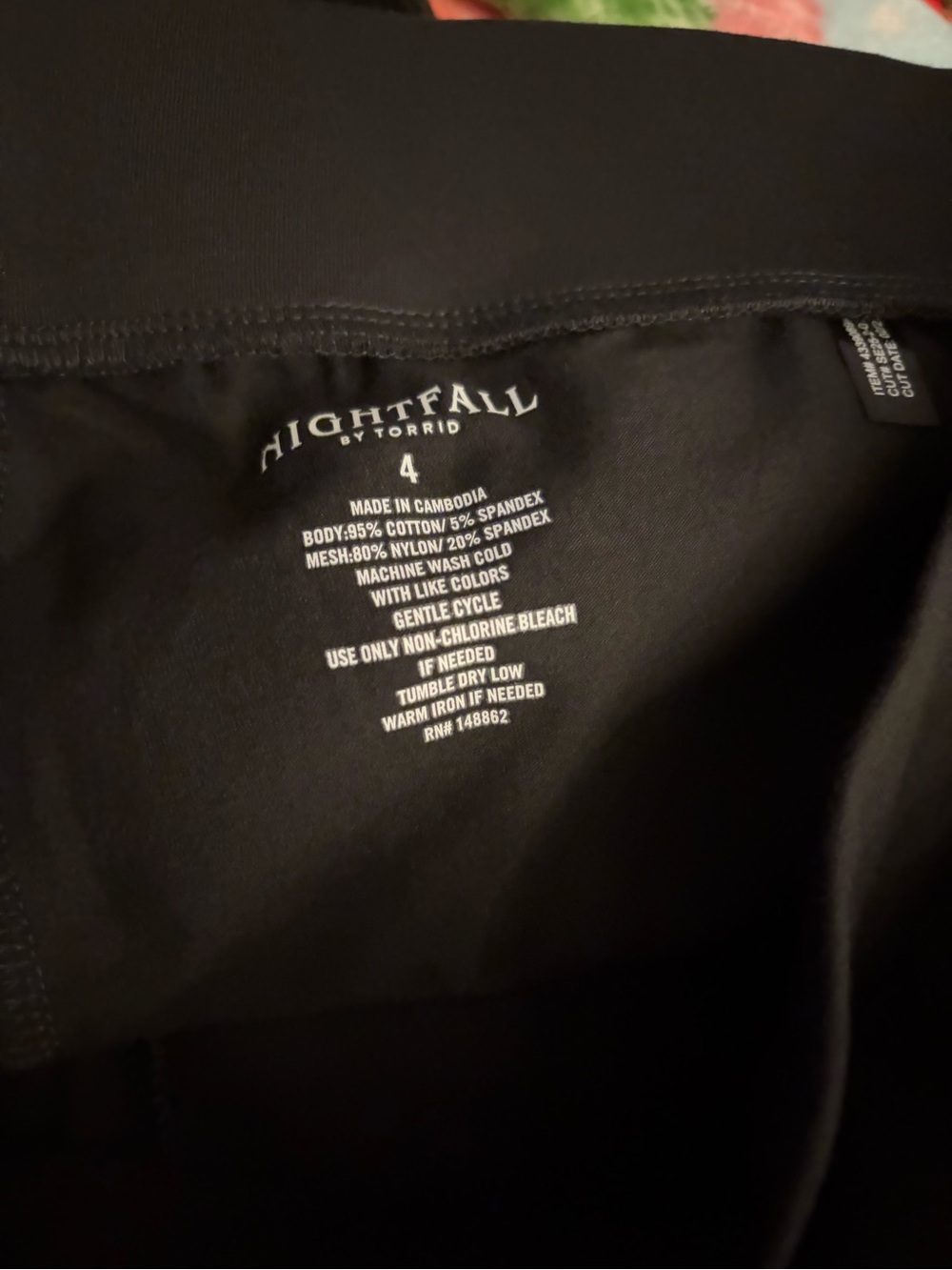 Torrid Black Leggings with Mesh Panel
